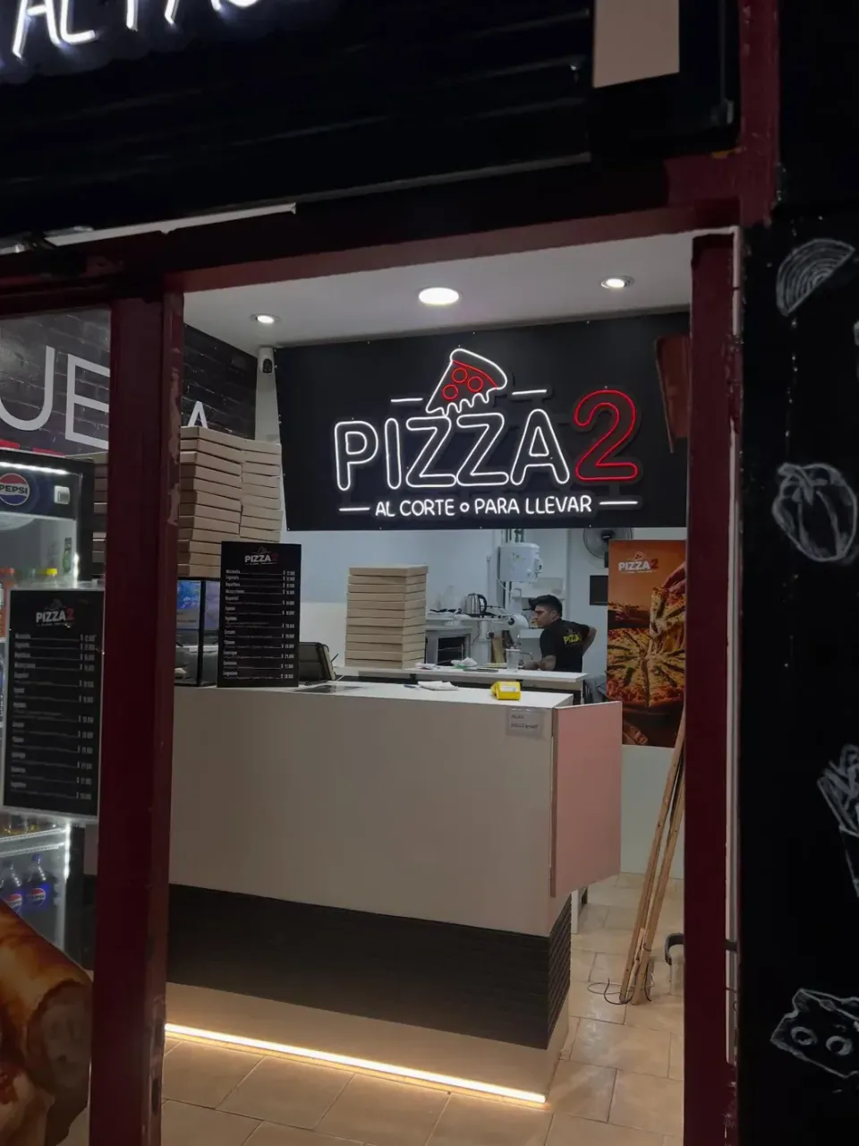 Pizza 2: neón LED, vinilo de corte e impreso — foto 2