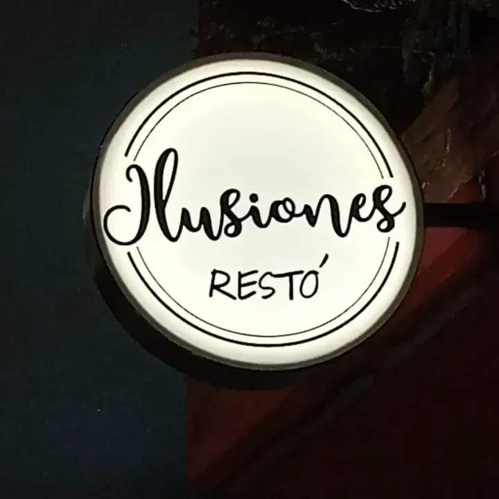 Ilusiones Restó: cartel «botón» luminoso — foto 3