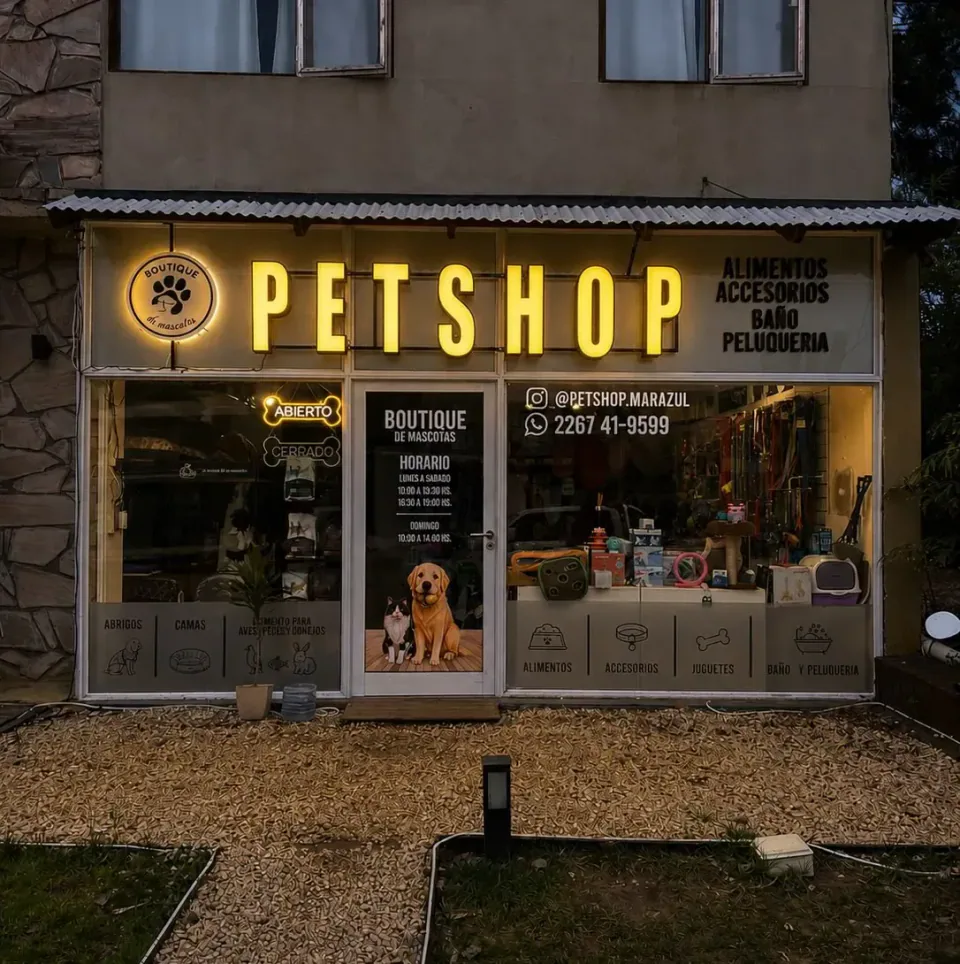 Cartelería integral para un pet shop