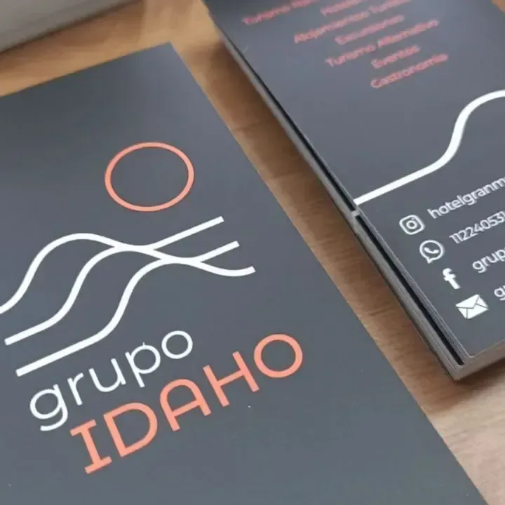 Grupo Idaho: logo, tarjetas y lonas